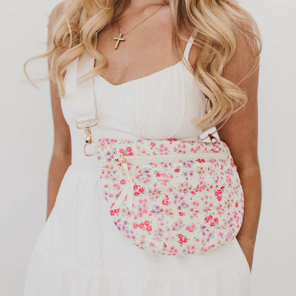 Peony Puffer Belt Bag