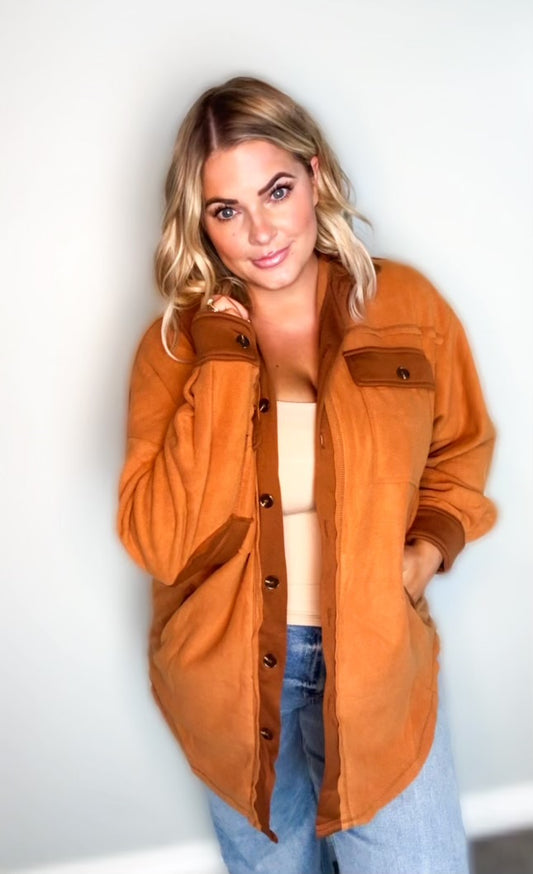 Reagan Fleece Shacket- Blowout Item