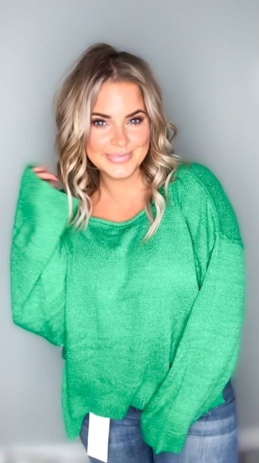 The Cameron Sweater Kelly Green