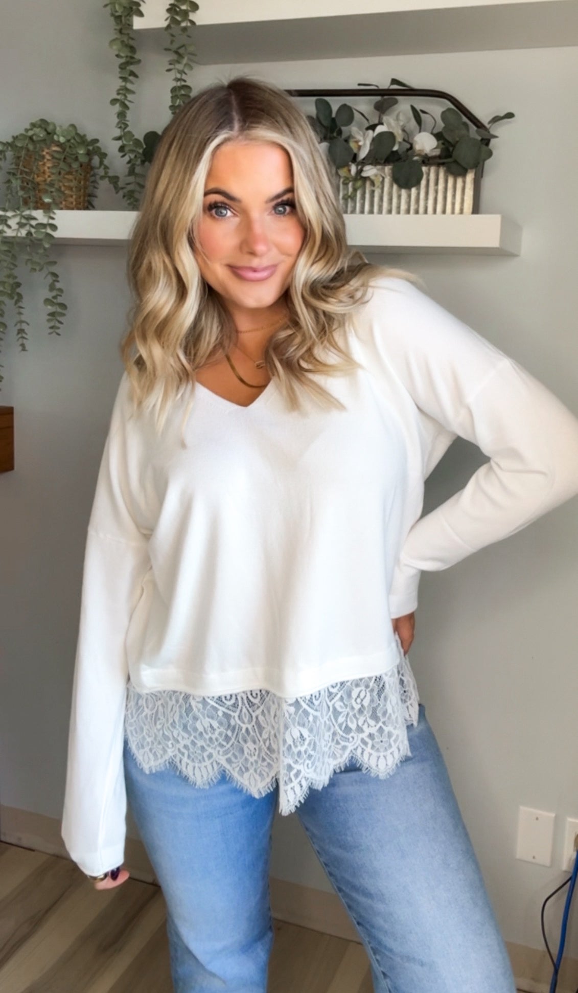 Laceline V-Neck Sweater