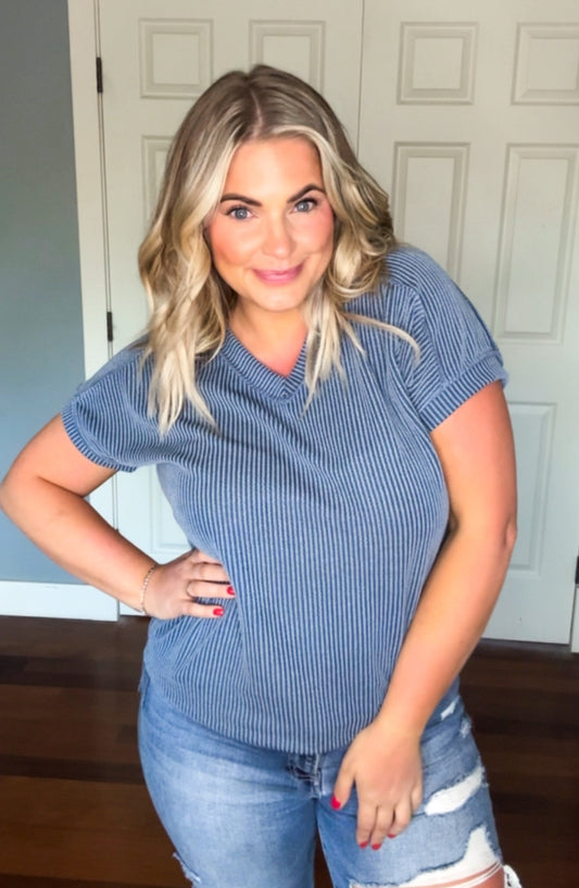 Raina V Neck Top- Blow Out Item