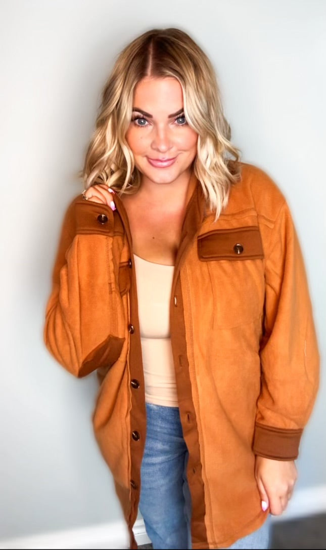 Reagan Fleece Shacket- Blowout Item