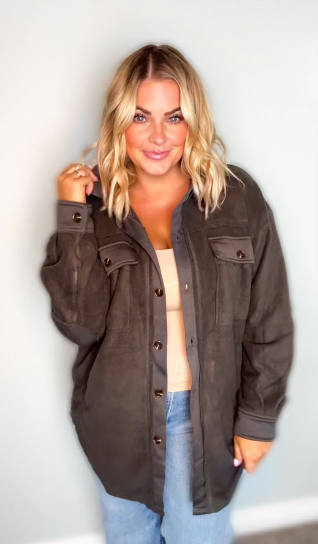 Reagan Fleece Shacket- Blowout Item